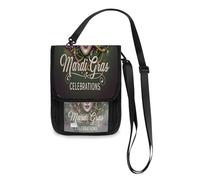 Lyeorm Mardi Gras Queen Travel Neck Wallet RFID Blocking Travel Document Organizer Pouch Lightweight Passport Holder Wallet for Men and Women