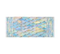 Lyeorm Mermaid Scale Washer and Dryer Covers for the Top, Fridge Dust Cover, Waterproof Washing Machine Cover with Storage Pocket for Kitchen Laundry Home