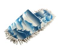 Lyeorm Mountain Views Microfiber Cleaning Slippers Washable Floor Mop Slippers Men and Women House Dusting Slippers - L