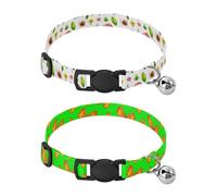 Lyeorm Mushroom Houses Orange Butterflies Dog Collar 2 Pack Pet Cat Collar with Bells & Adjustable Buckle for Small Dogs Cats