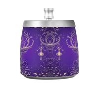 Lyeorm Mystical Deer Ashtray with Lid for Cigarette, Stainless Steel Windproof Smokeless Odorless Ash Tray for Home Office Patio Outdoor
