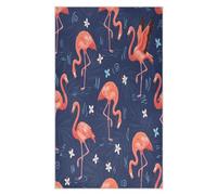 Lyeorm Navy Flamingo Pattern Waffle Weave Kitchen Towels 18x30 Inch Soft Absorbent Microfiber Dish Cloths