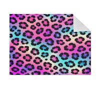 Lyeorm Neon Leopard Double Layer Baby Blanket Soft Breathable Plush Throw Blanket with Dotted Backing for Boys Girls Infant Toddler, 31 x 41 Inch