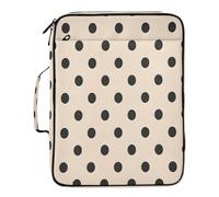 Lyeorm Netural Polka Dots Accordion File Organizer with 3 Ring Binder 7 Pocket Expanding File Folders with Labels Zipper Binder Bag for Letter A4 Files, Holds 500 Sheets