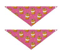Lyeorm Orange Cans Dog Bandanas 2PCS Washable Kerchief Scarf Reversible Triangle Bibs for Small Medium Large Dogs & Pet