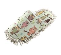 Lyeorm Owls Sitting Pattern Microfiber Cleaning Slippers Washable Floor Mop Slippers Men and Women House Dusting Slippers - M