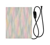 Lyeorm Pastel Blur Pet Heating Pad with 10 Temp & Timer | Waterproof & Fireproof PVC, Chew-Resistant Cord, Auto Shut-off Timer, Washable Cover, 19.7" x 15.7" Heating Pad for Dogs Cats