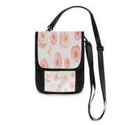 Lyeorm Peach Rose Travel Neck Wallet RFID Blocking Travel Document Organizer Pouch Lightweight Passport Holder Wallet for Men and Women
