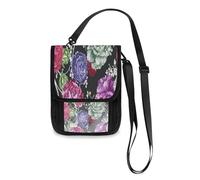 Lyeorm Peony Flowers Travel Neck Wallet RFID Blocking Travel Document Organizer Pouch Lightweight Passport Holder Wallet for Men and Women