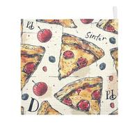Lyeorm Pizza Slices1 Baby Washcloths, Soft and Absorbent Wash Cloths, Baby Bath Towel, Face Towel for Newborns, Infants, 5 Pack, 12x12 inches