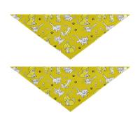 Lyeorm Playful Kittens Dog Bandanas 2PCS Washable Kerchief Scarf Reversible Triangle Bibs for Small Medium Large Dogs & Pet