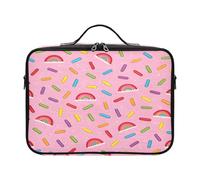 Lyeorm Rainbow with Sprinkles Large Makeup Bag Portable Travel Cosmetic Bag Professional Cosmetic Case Organizer with Adjustable Dividers & Shoulder Strap