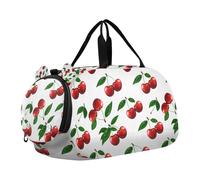 Lyeorm Red Cherries Kids Duffle Bag, Overnight Travel Sport Gym Bags with Shoe Compartment for Boys & Girls