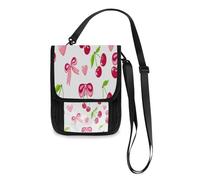 Lyeorm Red Cherries Travel Neck Wallet RFID Blocking Travel Document Organizer Pouch Lightweight Passport Holder Wallet for Men and Women