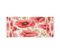 Lyeorm Red Flower Washer and Dryer Covers for the Top, Fridge Dust Cover, Waterproof Washing Machine Cover with Storage Pocket for Kitchen Laundry Home