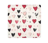 Lyeorm Red Hearts Self-Adhesive Magic Cloth Makeup Bag Portable Cosmetic Bag Protective Wrap for Laptop Camera Lens, 21.7 X 21.7 Inch