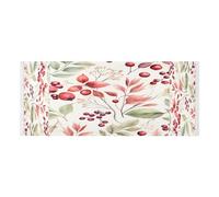 Lyeorm Red Leaves and Berries Washer and Dryer Covers for the Top, Fridge Dust Cover, Waterproof Washing Machine Cover with Storage Pocket for Kitchen Laundry Home