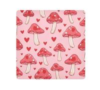 Lyeorm Red Mushroom Self-Adhesive Magic Cloth Makeup Bag Portable Cosmetic Bag Protective Wrap for Laptop Camera Lens, 13.8 X 13.8 Inch