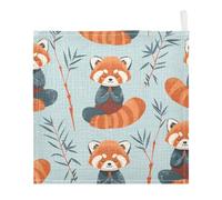 Lyeorm Red Pandas Baby Washcloths, Soft and Absorbent Wash Cloths, Baby Bath Towel, Face Towel for Newborns, Infants, 3 Pack, 12x12 inches