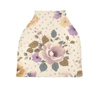Lyeorm Retro Flowers Car Seat Covers for Babies Breathable Nursing Breastfeeding Cover Multi-Use Infant Carseat Canopy and Stroller Cover for Boys Girls
