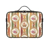 Lyeorm Retro Frame Bows Large Makeup Bag Portable Travel Cosmetic Bag Professional Cosmetic Case Organizer with Adjustable Dividers & Shoulder Strap