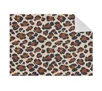 Lyeorm Retro Leopard Spots Double Layer Baby Blanket Soft Breathable Plush Throw Blanket with Dotted Backing for Boys Girls Infant Toddler, 31 x 41 Inch