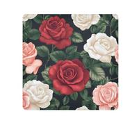 Lyeorm Rose Flowers Self-Adhesive Magic Cloth Makeup Bag Portable Cosmetic Bag Protective Wrap for Laptop Camera Lens, 13.8 X 13.8 Inch