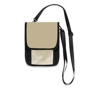 Lyeorm Sand Netural Color Travel Neck Wallet RFID Blocking Travel Document Organizer Pouch Lightweight Passport Holder Wallet for Men and Women