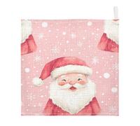 Lyeorm Santa Claus Baby Washcloths, Soft and Absorbent Wash Cloths, Baby Bath Towel, Face Towel for Newborns, Infants, 5 Pack, 12x12 inches