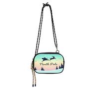 Lyeorm Santa Claus Riding Reindeer Crossbody Bags for Women Cell Phone Wallet Purses Small Shoulder Bag with Adjustable Shoulder Strap