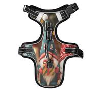 Lyeorm Santa Gnomes Dog Harness Adjustable Soft Oxford Pet Vest No Pull Reflective Dog Vest Harness with Handle for Walking Training, S