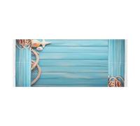Lyeorm Seashells on Blue Wooden Washer and Dryer Covers for the Top, Fridge Dust Cover, Waterproof Washing Machine Cover with Storage Pocket for Kitchen Laundry Home