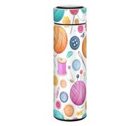 Lyeorm Sewing Supplies Insulated Water Bottle 12oz Reusable Double Walled Vacuum Stainless Steel Water Bottles, Leak Proof & BPA-Free