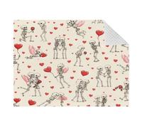 Lyeorm Skeleton Heart Pattern Double Layer Baby Blanket Soft Breathable Plush Throw Blanket with Dotted Backing for Boys Girls Infant Toddler, 31 x 41 Inch