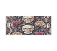Lyeorm Skulls and Roses Washer and Dryer Covers for the Top, Fridge Dust Cover, Waterproof Washing Machine Cover with Storage Pocket for Kitchen Laundry Home