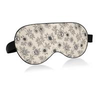 Lyeorm Sleep Mask Black Flower Leaves Eye Mask Soft Breathable Eye Cover Blackout Blindfold with Adjustable Strap for Men Women Travel, Nap