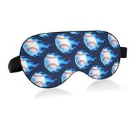 Lyeorm Sleep Mask Blue Flame Baseball Eye Mask Soft Breathable Eye Cover Blackout Blindfold with Adjustable Strap for Men Women Travel, Nap