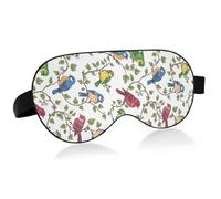 Lyeorm Sleep Mask Colorful Little Birds Eye Mask Soft Breathable Eye Cover Blackout Blindfold with Adjustable Strap for Men Women Travel, Nap