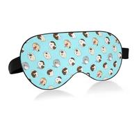 Lyeorm Sleep Mask Cute Dog Faces Eye Mask Soft Breathable Eye Cover Blackout Blindfold with Adjustable Strap for Men Women Travel, Nap