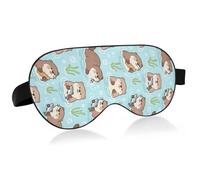 Lyeorm Sleep Mask Cute Otters Eye Mask Soft Breathable Eye Cover Blackout Blindfold with Adjustable Strap for Men Women Travel, Nap