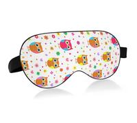 Lyeorm Sleep Mask Cute Owls Eye Mask Soft Breathable Eye Cover Blackout Blindfold with Adjustable Strap for Men Women Travel, Nap