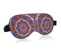 Lyeorm Sleep Mask Floral Mandala Boho Pattern Eye Mask Soft Breathable Eye Cover Blackout Blindfold with Adjustable Strap for Men Women Travel, Nap