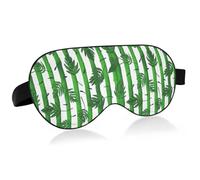Lyeorm Sleep Mask Green Stripes Leaves Eye Mask Soft Breathable Eye Cover Blackout Blindfold with Adjustable Strap for Men Women Travel, Nap