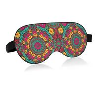 Lyeorm Sleep Mask Mexican Floral Mandala Eye Mask Soft Breathable Eye Cover Blackout Blindfold with Adjustable Strap for Men Women Travel, Nap