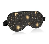 Lyeorm Sleep Mask Moon Stars Constellations Eye Mask Soft Breathable Eye Cover Blackout Blindfold with Adjustable Strap for Men Women Travel, Nap