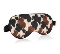 Lyeorm Sleep Mask Retro Cow Black Brown Eye Mask Soft Breathable Eye Cover Blackout Blindfold with Adjustable Strap for Men Women Travel, Nap