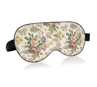 Lyeorm Sleep Mask Retro Spring Flowers Eye Mask Soft Breathable Eye Cover Blackout Blindfold with Adjustable Strap for Men Women Travel, Nap