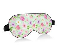 Lyeorm Sleep Mask Spring Watercolor Flowers Eye Mask Soft Breathable Eye Cover Blackout Blindfold with Adjustable Strap for Men Women Travel, Nap