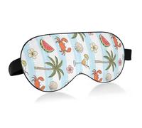 Lyeorm Sleep Mask Summer Elements Eye Mask Soft Breathable Eye Cover Blackout Blindfold with Adjustable Strap for Men Women Travel, Nap