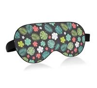 Lyeorm Sleep Mask Tropical Leaves Eye Mask Soft Breathable Eye Cover Blackout Blindfold with Adjustable Strap for Men Women Travel, Nap